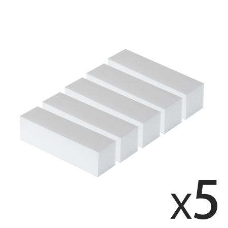 Lot de 5 Blocs Blancs / Polissoirs - Grain 100/100