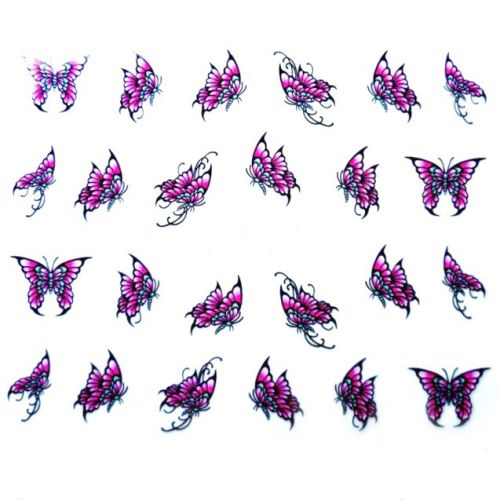 Water Decals Papillons Roses