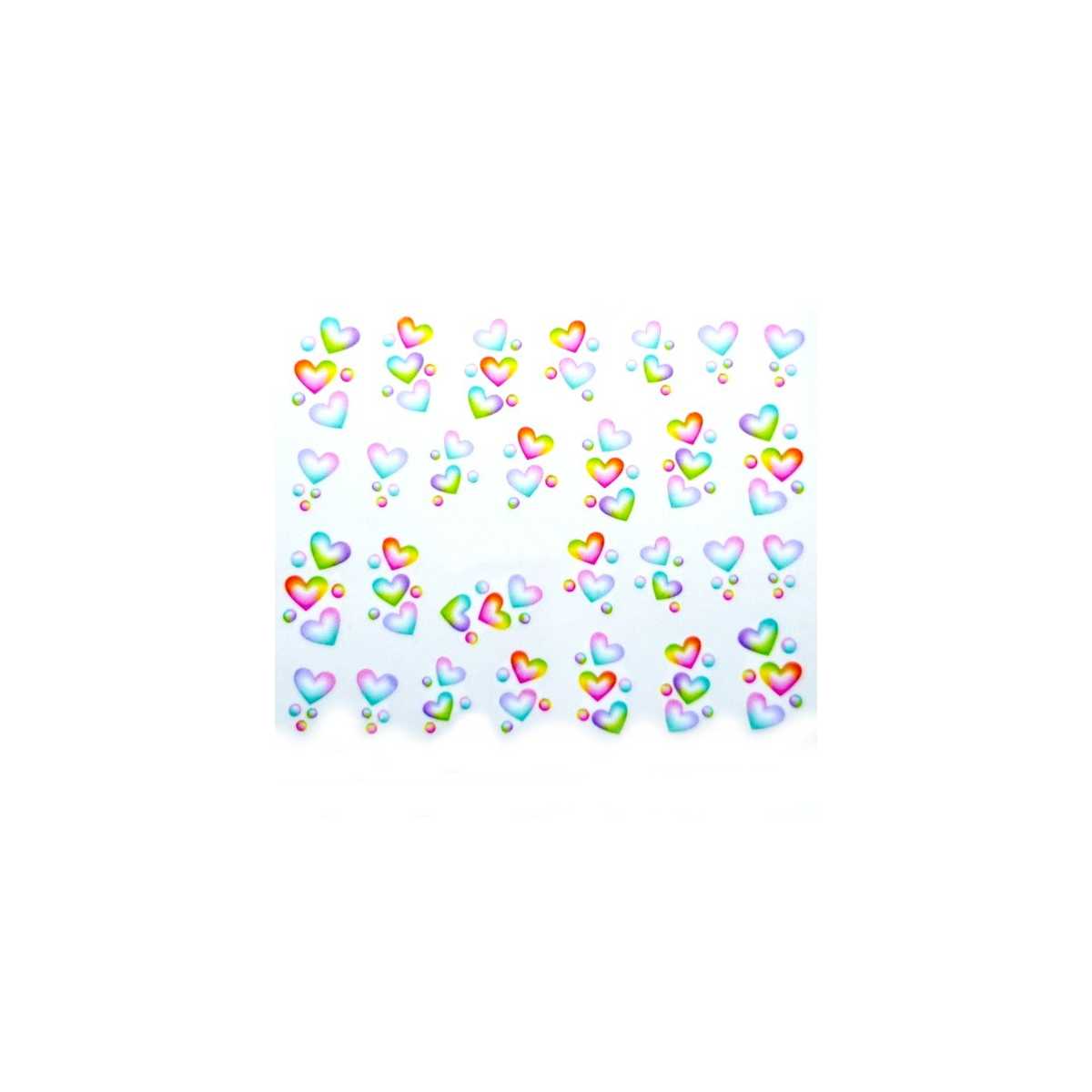 Water Decals Coeurs Multicolore