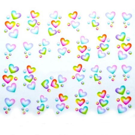 Water Decals Coeurs Multicolore