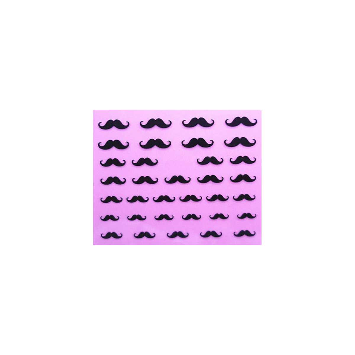 Stickers Ongles Moustache Noir
