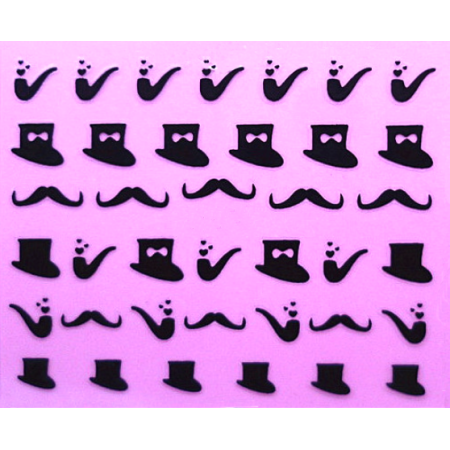 Stickers Moustache, Chapeau et Pipe