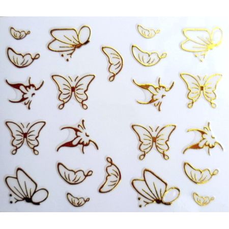 Stickers Papillons Dorés