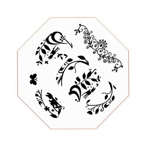 Plaque de Stamping Biche Arabesque et Végétation