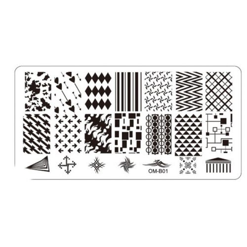 Plaque de Stamping Nail Art Motifs Intégraux et Formes...