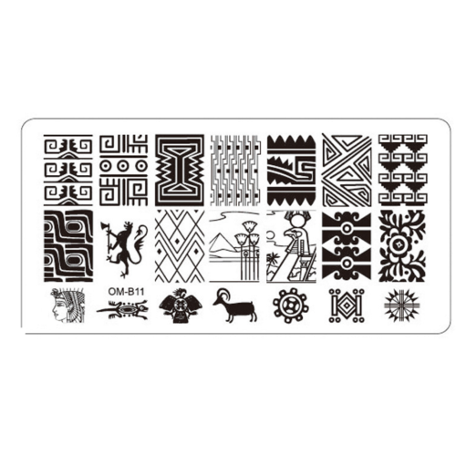 Plaque de Stamping Nail Art Motifs Ethnique Inca Aztec...