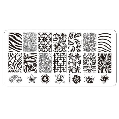 Plaque de Stamping Nail Art Baroque Fleurs et Motifs...