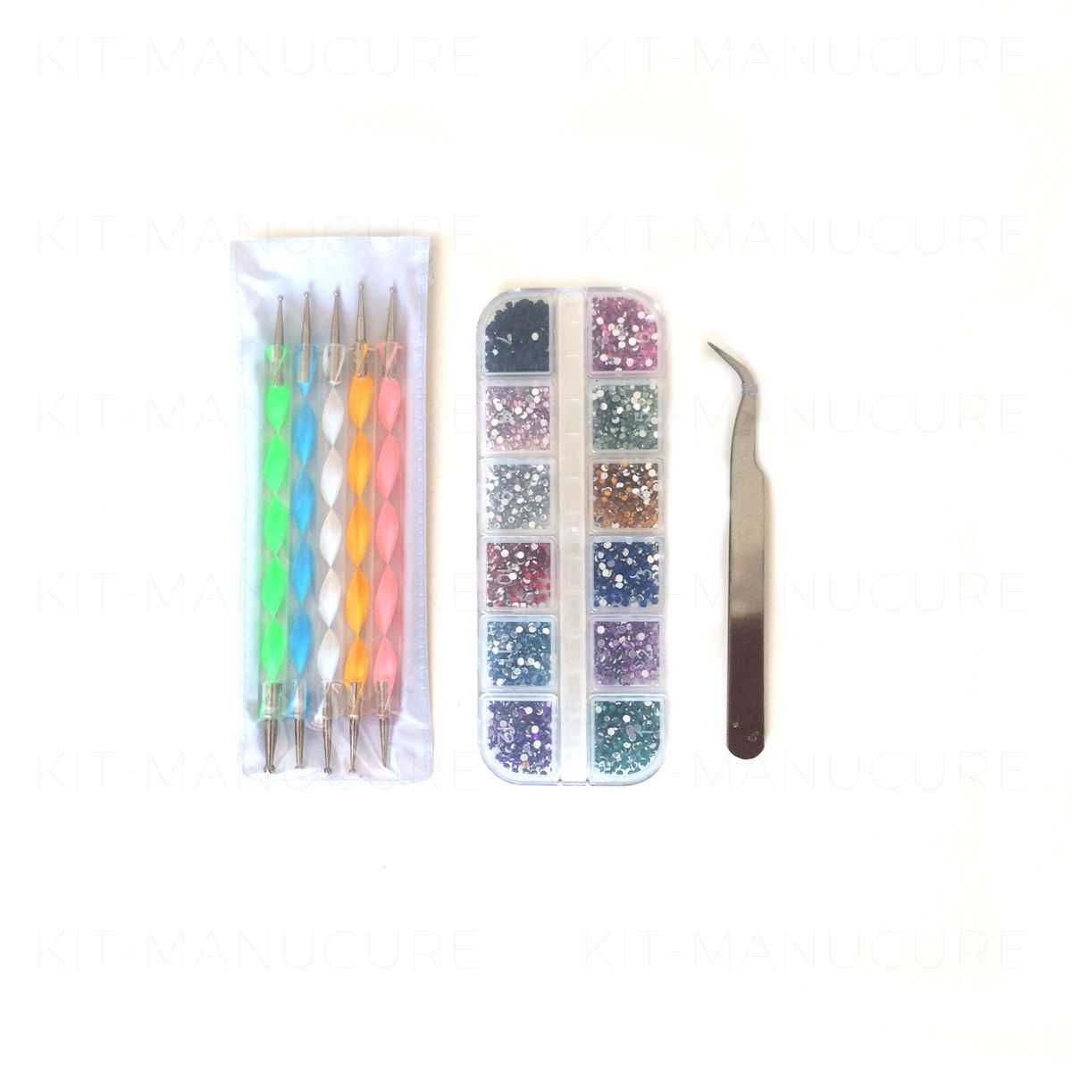 Kit Nail Art strass et dotting tools