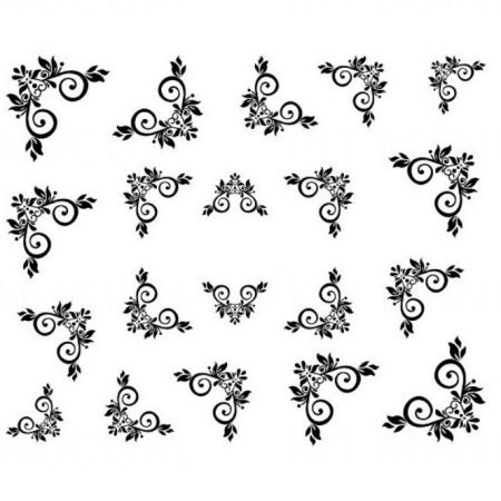 Water Decals Arabesques et Feuillage - Noir