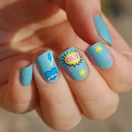 Water Decals Cartoon Yes Love Bang Hello