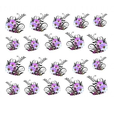 Water Decals Déco et Fleurs Violettes