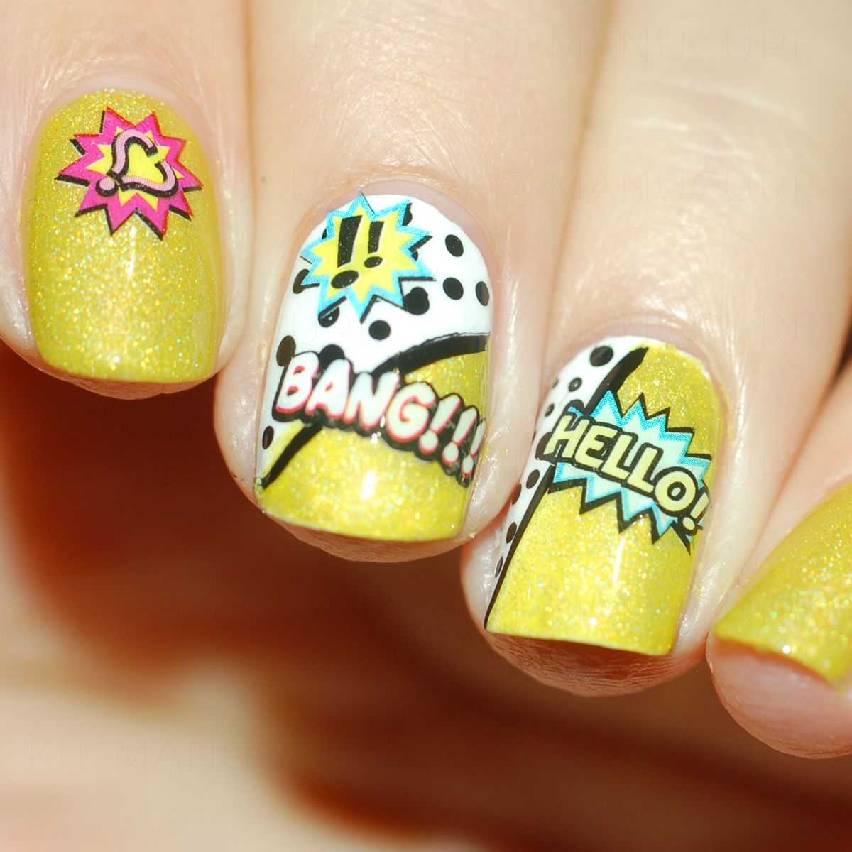 Water Decals Cartoon Yes Love Bang Hello