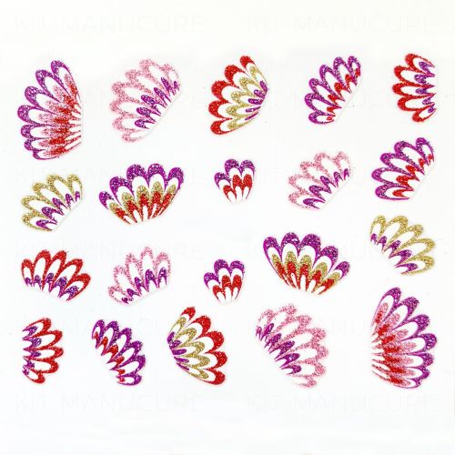 Stickers à Paillettes Water Marble - Or, Violet, Rose et...