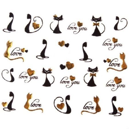 Stickers Chat - Noir et Doré