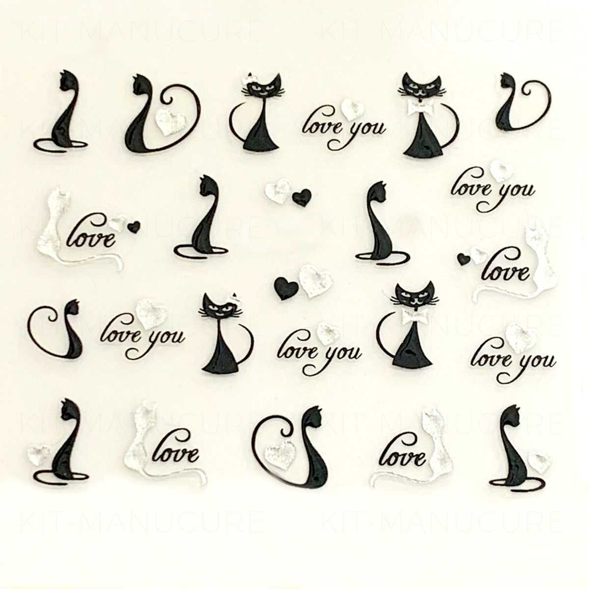 Stickers Chat - Noir et Argent