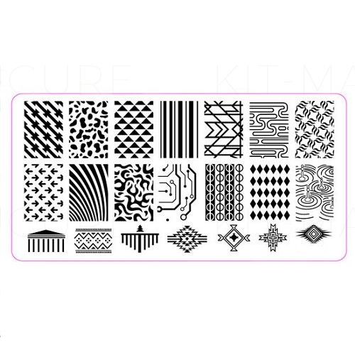Plaque de Stamping Nail Art asteque et Motifs Intégraux...