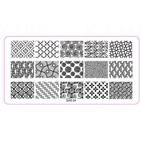 Plaque de Stamping Nail Arabesques, années 70 et Motifs Intégraux QXE04