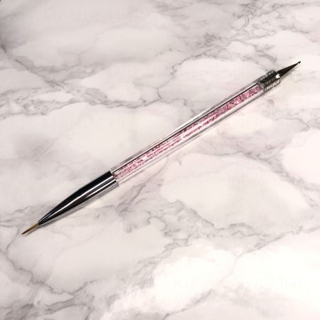 Pinceau Liner et Dotting Tool - Manche à cristaux