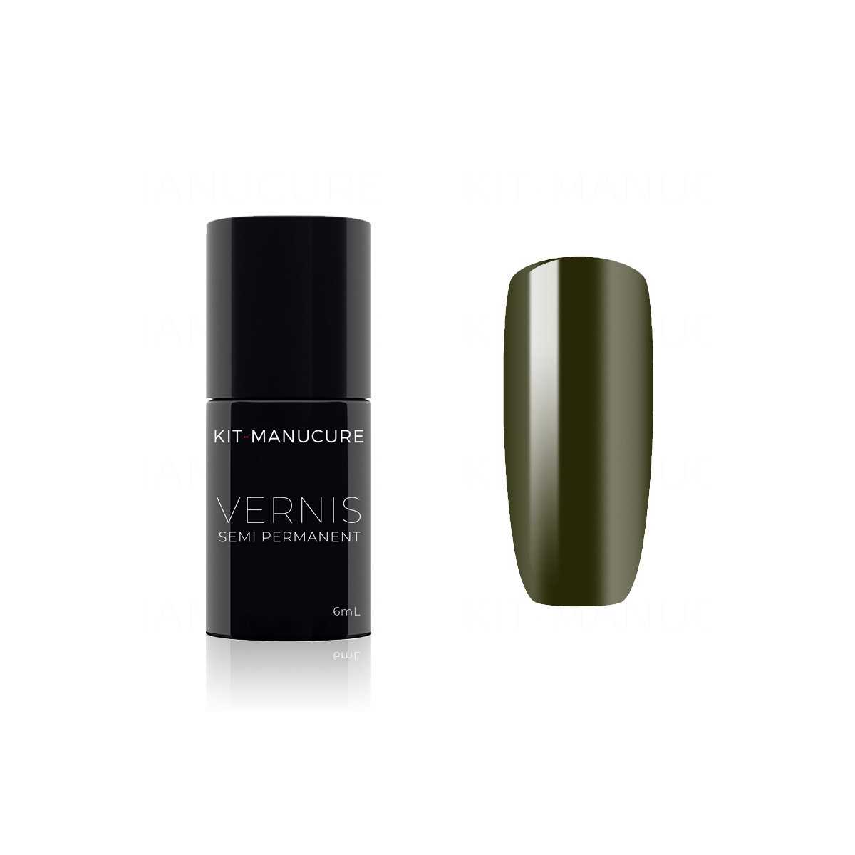 Vernis Semi-Permanent Vert Kaki Foncé