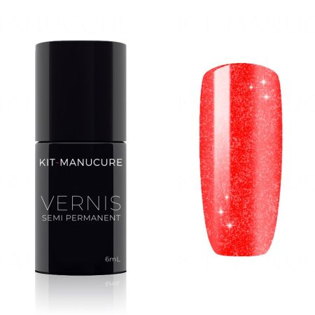 Vernis Semi-Permanent Rouge Flashy Irisé