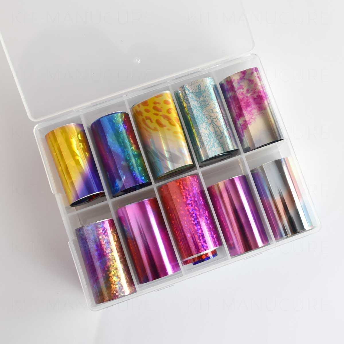 Lot de foils Colorés - Nail Art