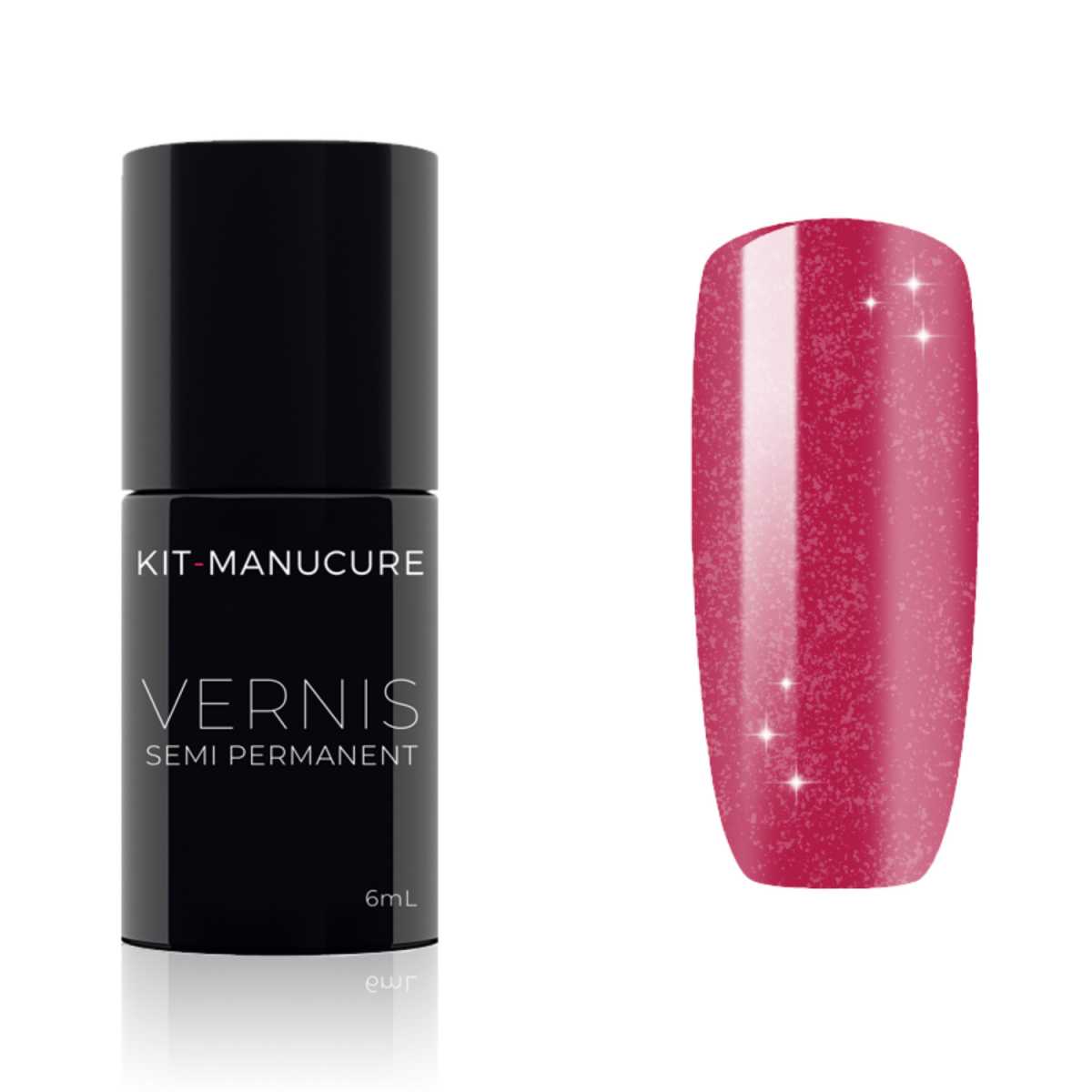 Vernis Semi-Permanent Rose Foncé Irisé