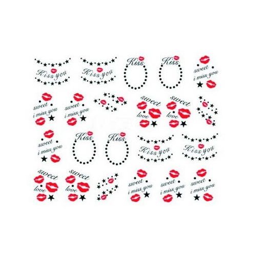 Water Decals Love Kiss - Rouge et Noir