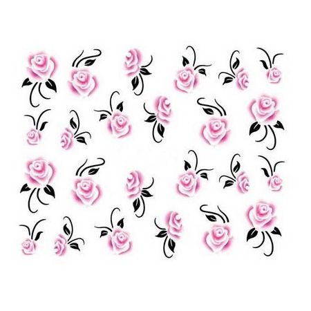 Water Decals Roses - Rose et Noir