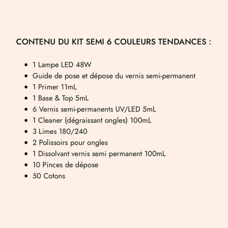 Kit Semi 6 Couleurs Tendances