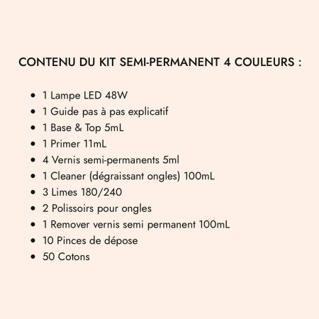 Kit Semi-Permanent 4 Vernis Rouges