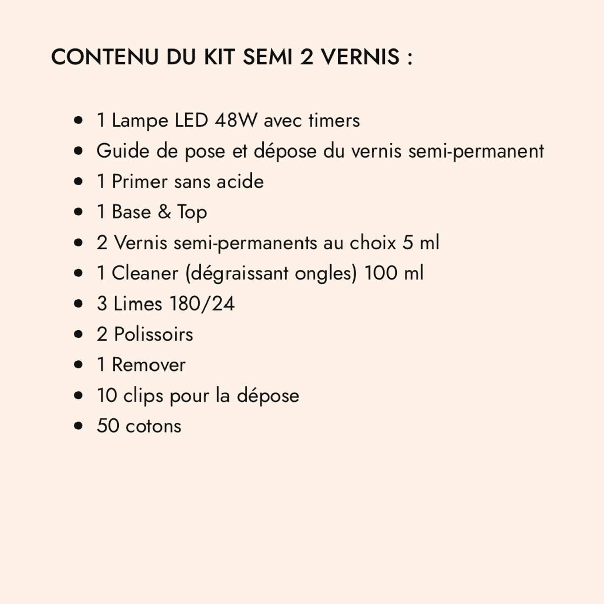 Kit Semi-Permanent 2 Vernis au Choix