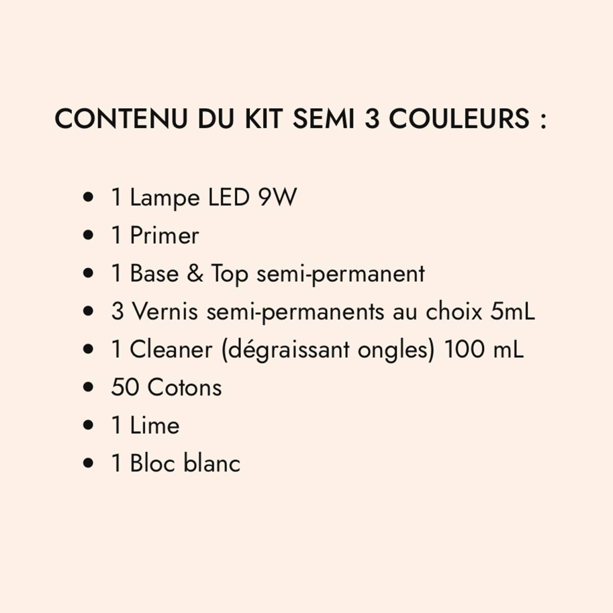 Kit Semi Voyage 3 Vernis au Choix