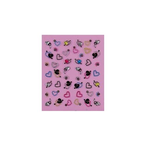 Stickers Cœur et Cœur avec Flèche à Strass