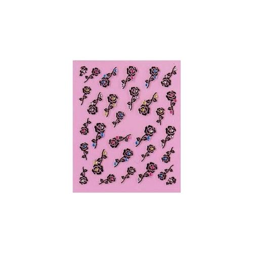 Stickers Roses à Strass - Noir
