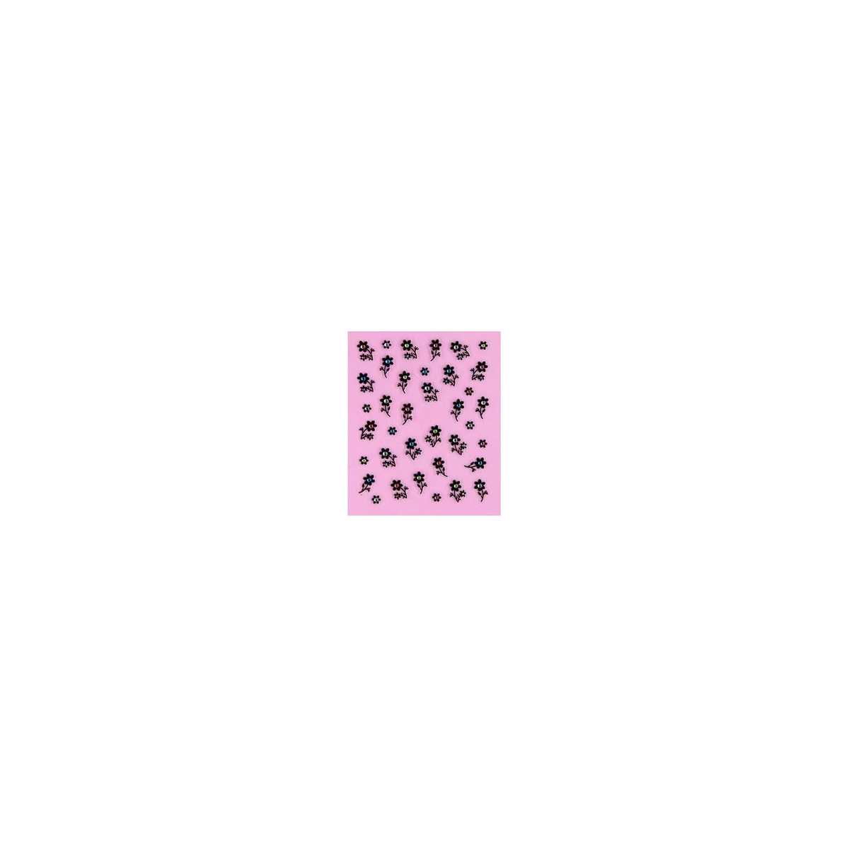 Stickers Petites fleurs et Strass - Noir