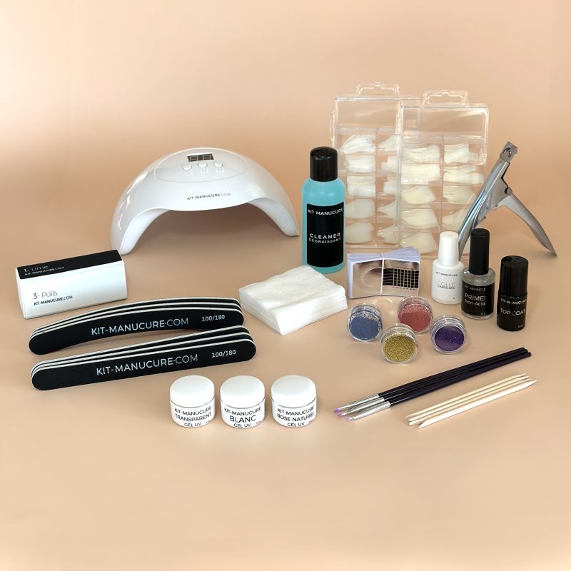 Kit Manucure Ongles en Gel avec Capsules et Lampe LED