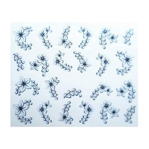 Water Decals Fleurs - Blanc et Noir