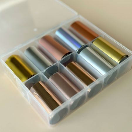 Lot de foils Rose Gold Doré et Argenté - Nail Art