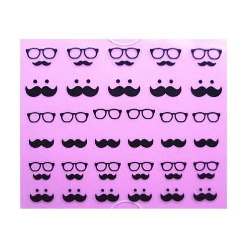 Stickers Moustache et Lunettes - Noir