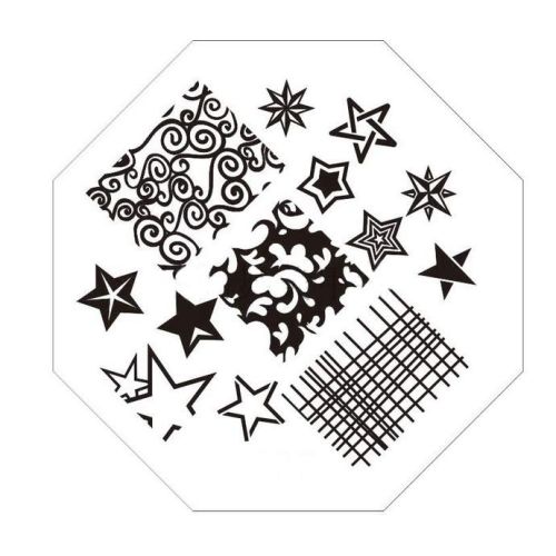 Plaque de Stamping Etoiles et Arabesques