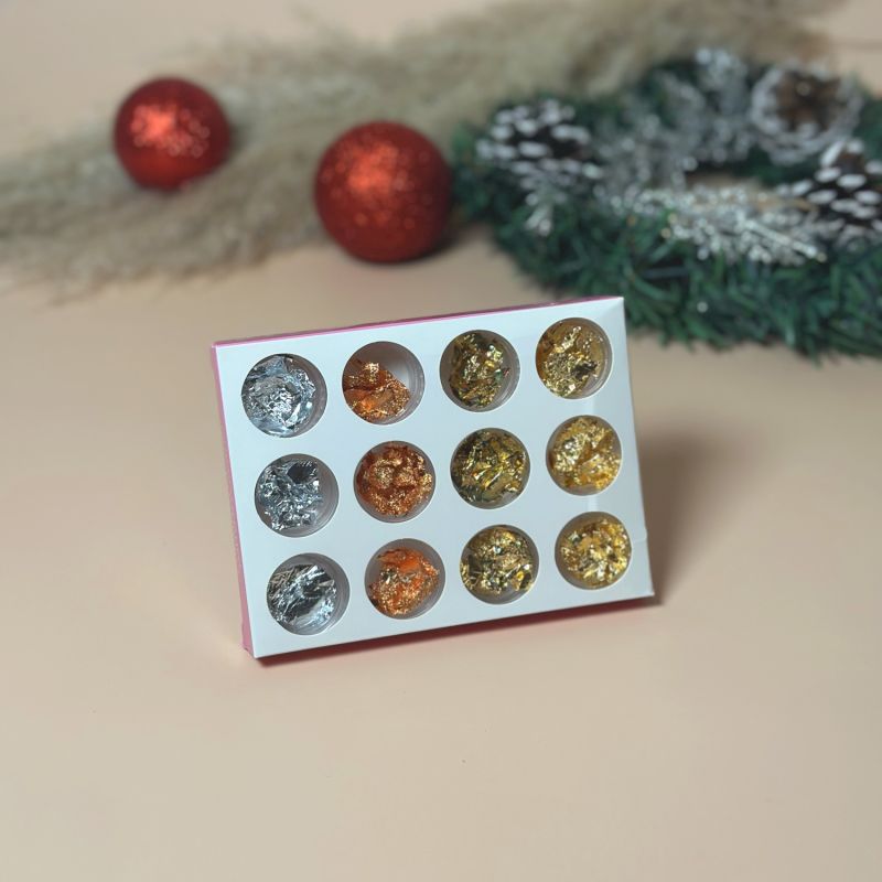 Déco ongle Feuilles d'or et Argent - Nail Art