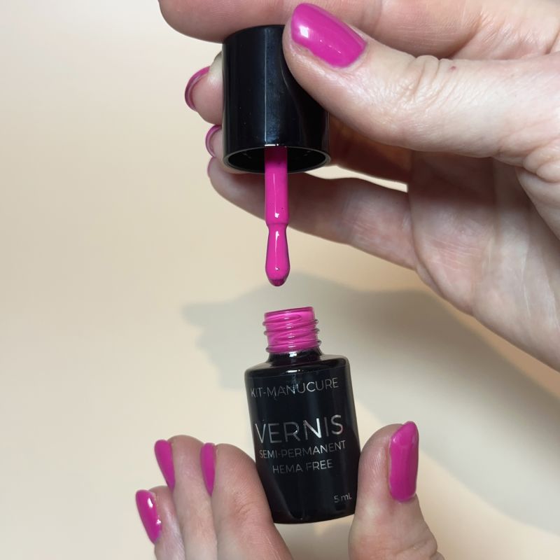 Vernis semi-permanent hema free Framboise
