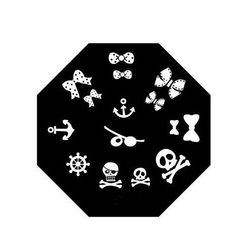 Plaque de Stamping Tête de Mort, Nœud et Ancre Marine