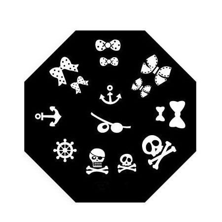 Plaque de Stamping Tête de Mort, Nœud et Ancre Marine