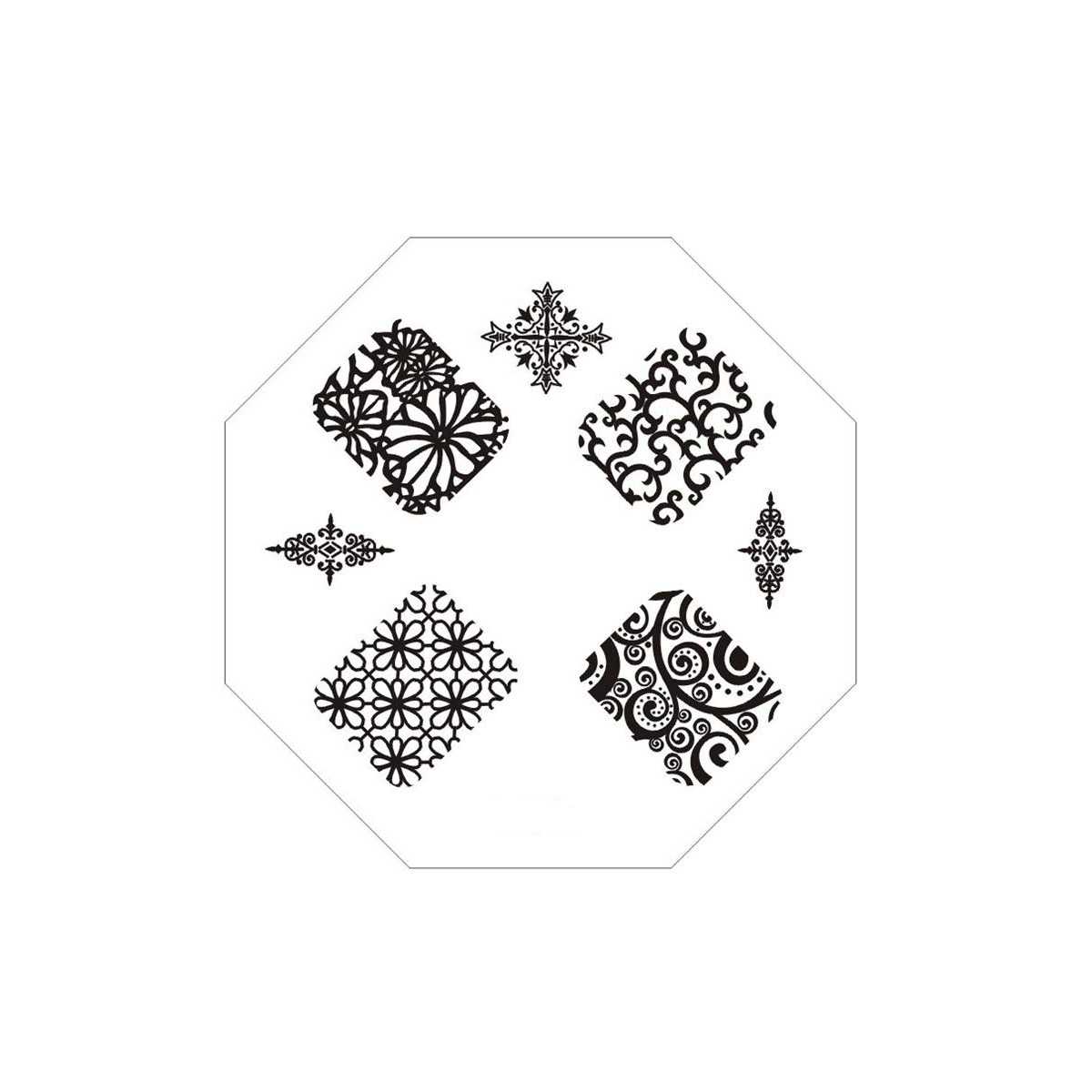 Plaque de Stamping Arabesque et Fleur