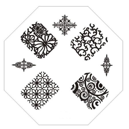 Plaque de Stamping Arabesque et Fleur