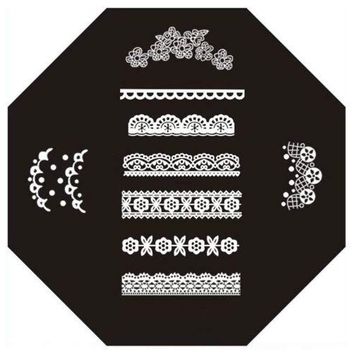 Plaque de Stamping Dentelle et Fleur