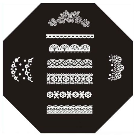Plaque de Stamping Dentelle et Fleur