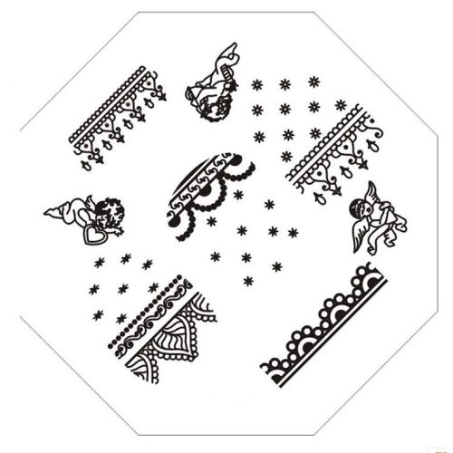Plaque de Stamping Dentelle, Ange et Etoile