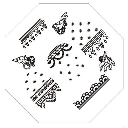 Plaque de Stamping Dentelle, Ange et Etoile